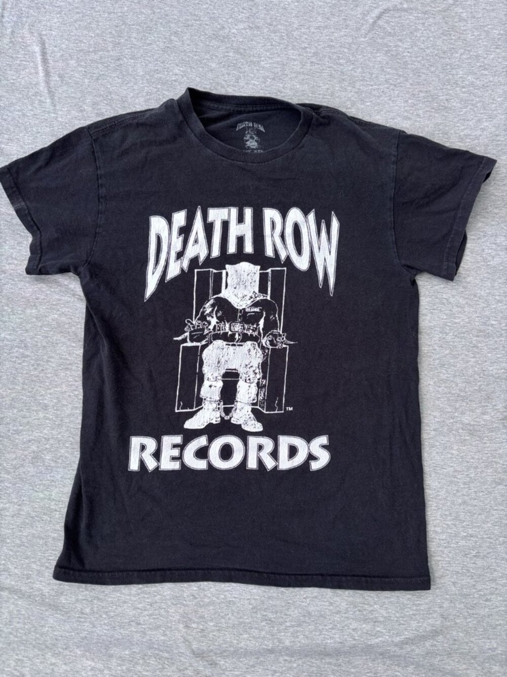 Death Row Records Electric Chair Logo Tee Streetwear Men S Black Rap Gift Grunge